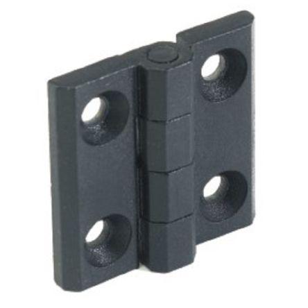 Kloubový závěs Výkyvné Patka, Černá RAL 9005, Hliníková slitina Navařený, délka: 40 mm x 40mm x 9 mm RS PRO