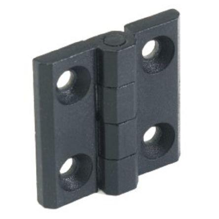 Kloubový závěs Výkyvné Patka, Černá RAL 9005, Hliníková slitina Navařený, délka: 50 mm x 50mm x 11.5 mm RS PRO