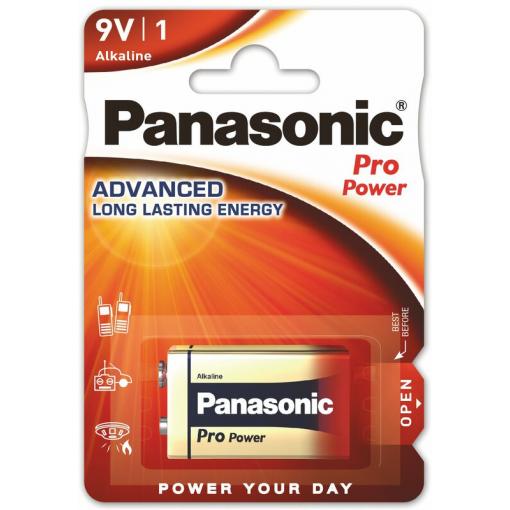 Alkalická baterie Panasonic Pro Power 9V, blistr 1 ks