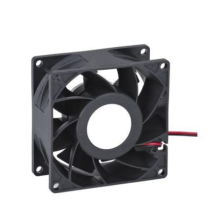 RS PRO Axiální ventilátor, průtok vzduchu: 1.38 m³/min 3 W 12V dc 250 mA 80 mm 80mm 25 mm