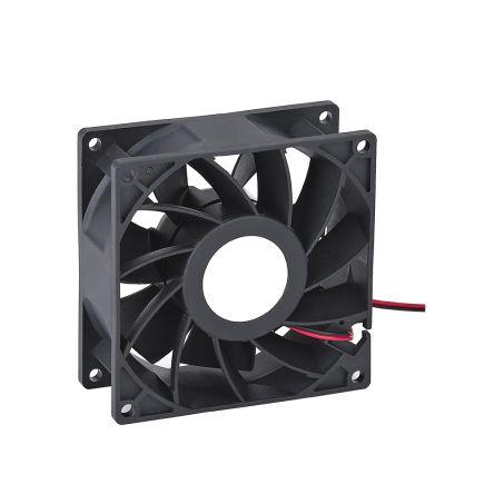 RS PRO Axiální ventilátor, průtok vzduchu: 3.56 m³/min 11.52 W 24V dc 480 mA IP20 92 mm 92mm 38 mm