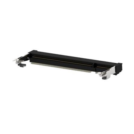 Patice DIMM, počet kontaktů: 200, orientace těla: Pravý úhel, Povrch, rozteč: 0.6 mm DDR2, 1.8V 5A, 85 °C, -55 °C TE