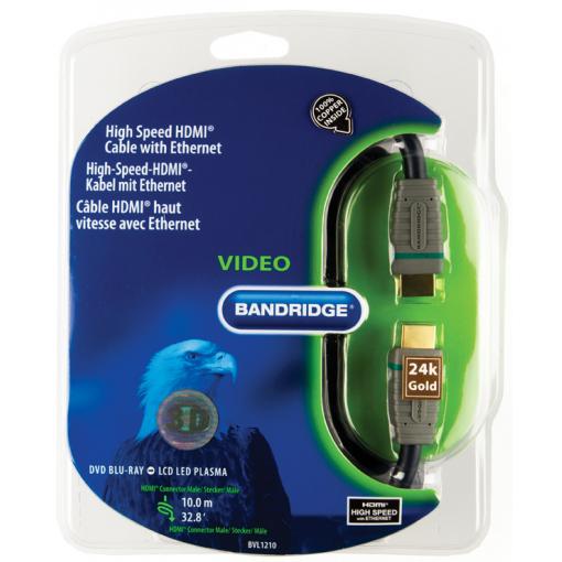 BANDRIDGE Kabel HDMI A konektor - HDMI A konektor 1.4 10m  BN-BVL1210