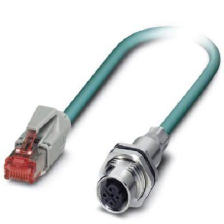 Phoenix Contact Cat5e Ethernetové kabely, řada: VS, Modrá, Polyuretan, 48V 1 m 2, typ pláště: Stíněné Stíněný