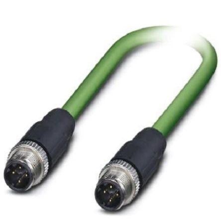 Phoenix Contact Cat5 Ethernetové kabely, řada: NBC, Zelená, Polyvinylchlorid, 48 V ac, 60V dc 3 m 4, typ pláště: Stíněné