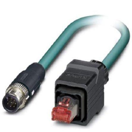 Phoenix Contact Cat5 Ethernetové kabely, řada: NBC, Modrá, Polyuretan, 30 V ac, 30V dc 1 m 8, typ pláště: Stíněné