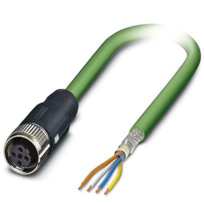 Phoenix Contact Cat5 Ethernetové kabely, řada: NBC, Zelená, Polyvinylchlorid, 600V 5 m 4, typ pláště: Stíněné Stíněný