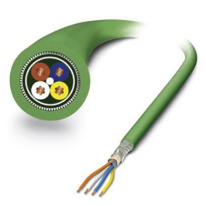 Phoenix Contact Cat5 Ethernetové kabely, řada: VS, Zelená, Polyuretan, 600V 100 m 4, typ pláště: Stíněné Stíněný