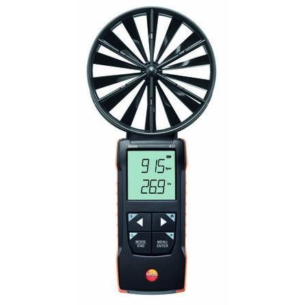 Testo Anemometr Rychlost vzduchu, Teplota, Objemový průtok, číslo modelu: 417 Set 1, typ sondy: Lopatka 20 m/s
