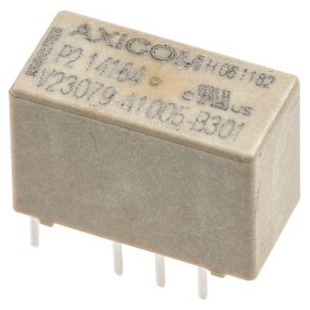 TE Connectivity Signálové relé DPDT Montáž na plošný spoj 2A 24V dc Axicom P2