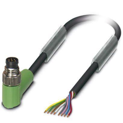 Kabel ovladače snímače, A: Vnější, A: M8, Pravoúhlý 8, B: Bez koncovky, 30V, IP65, IP67, IP69K, řada: SAC Phoenix