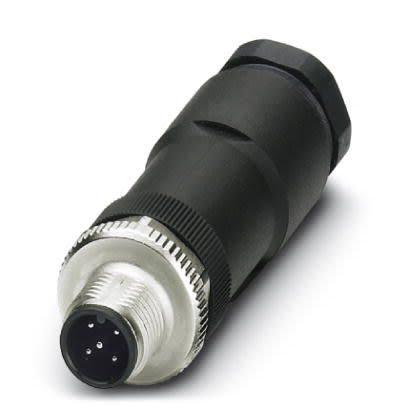 Kulatý konektor, počet kontaktů: 5, Kabel, velikost: M12 Phoenix Contact, pohlaví kontaktu: Vnější, orientace těla: