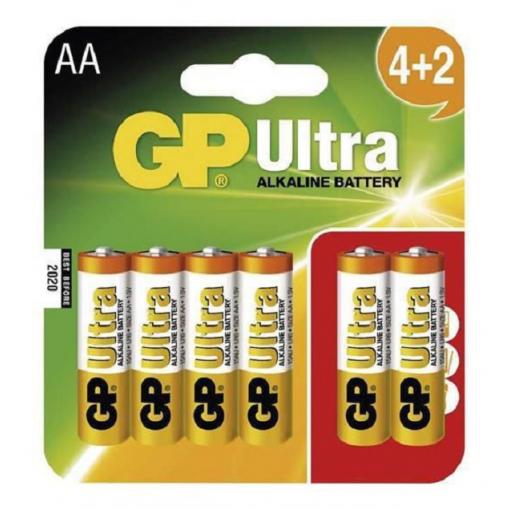 Baterie GP Ultra Alkaline R06 (AA) blistr 4+2