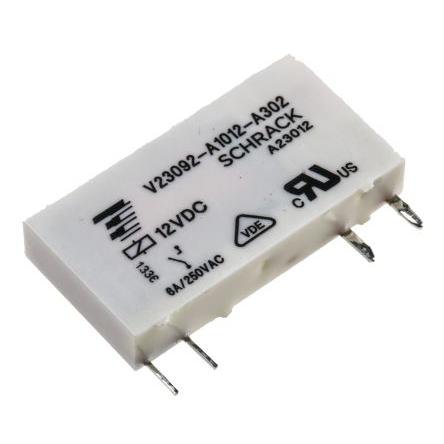 TE Connectivity Výkonové relé SPST Montáž na plošný spoj 6A 12V dc SNR
