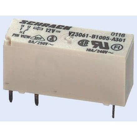 TE Connectivity Relé bez blokování SPDT Montáž na plošný spoj 8A 12V dc