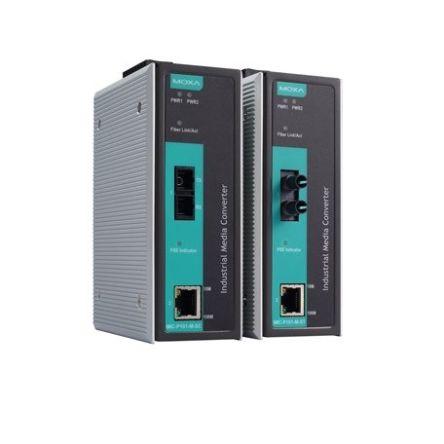 MOXA Ethernetový převodník médií, Jediný režim, Plný duplex, RJ45, 10/100 T, 100Mbps, přenosová vzdálenost: 40 km,