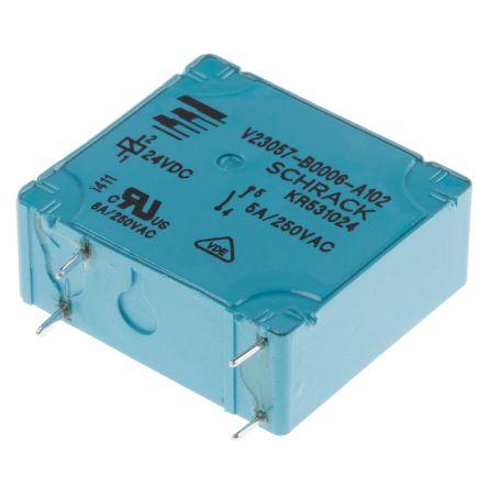 TE Connectivity Výkonové relé SPST Montáž na plošný spoj 5A 24V dc Card E