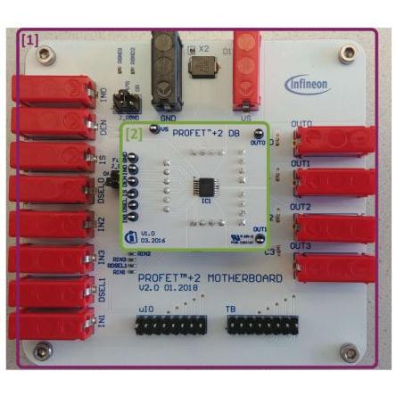 Vyhodnocovací deska PROFET ONE4ALL MB V1 Řízení spotřeby Infineon PROFET +2 12V and PROFET Load Guard 12V, pro použití