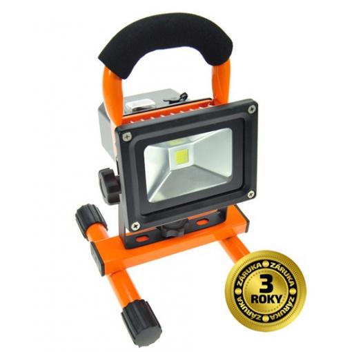 Solight LED reflektor 10W, přenosný, nabíjecí, 700lm, 6000k, oranžovo-černý  WM-10W-DE