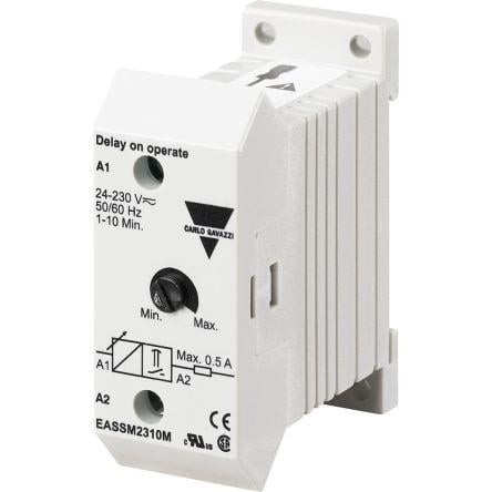 Carlo Gavazzi Časovací relé Lišta DIN SPST 2kontaktové 24 to 230 V ac/dc 230V ac, 24 V ac 1 funkce Šroub 1 to 10 min