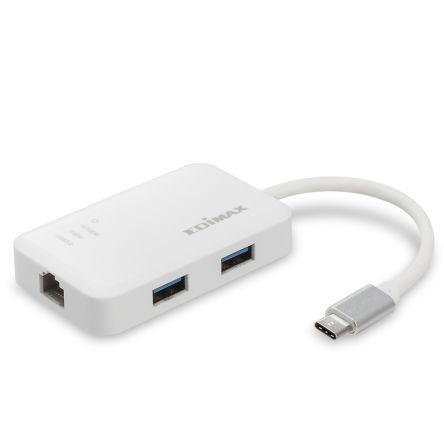 Síťový rozbočovač EU-4308, standard: USB 3.0 RJ45, počet portů USB: 2 Sběrnice USB Edimax 14.5 mm 46mm