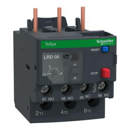 Schneider Electric Relé teplotního přetížení, rozsah: TeSyS LR 1 NO/1 NC s resetováním tlačítkem resetováním a hodnotami