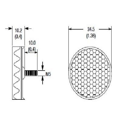 Reflektor 92-105, řada: 92-105 35 mm v prům. Kulatý Allen Bradley