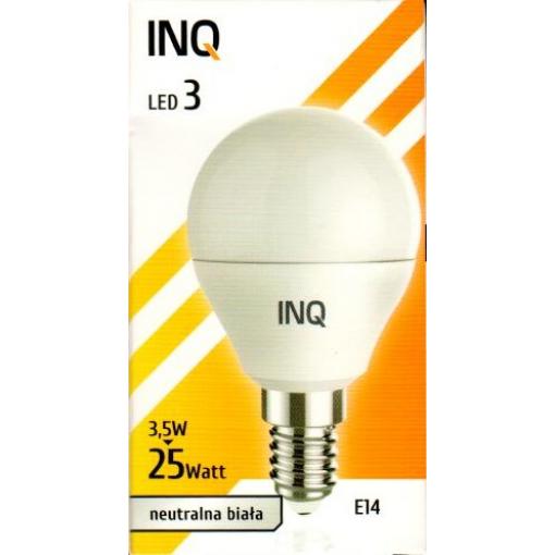 LED žárovka INQ, E14 ilum.3,5W P45, neutrální bílá   IN146110