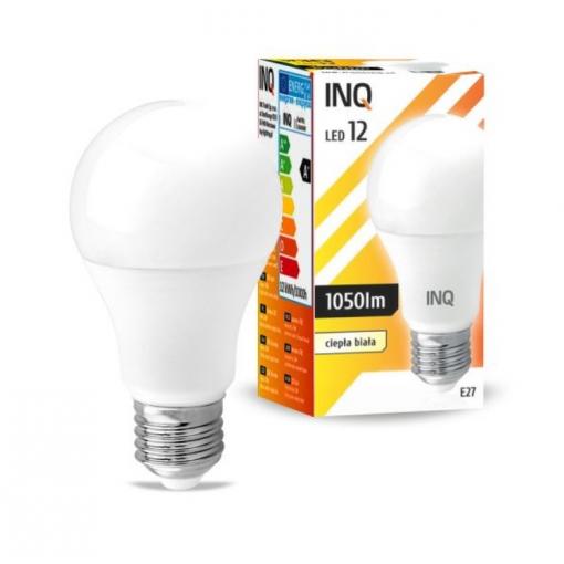 LED žárovka INQ, E27 12W A60, teplá bílá 1050lm   IN401616