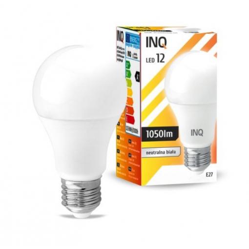 LED žárovka INQ, E27 12W A60, neutrální bílá 1050lm   IN401623
