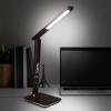 Solight LED stolní lampička s displayem, 9W, volba teploty světla, kůže, hnědá - WO45-H