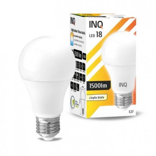 LED žárovka INQ, E27 18W A70, teplá bílá   IN401654