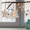 Solight LED vánoční stromek, dřevěný dekor, 6LED, teplá bílá, 2x AAA  1V45-T