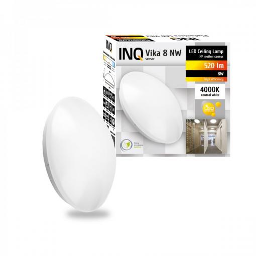 Svítidlo LED stropní VIKA Plafoniera 8W, kruhové, s  mikrovlnným pohybovým čidlem, bílé   PLC020PNW