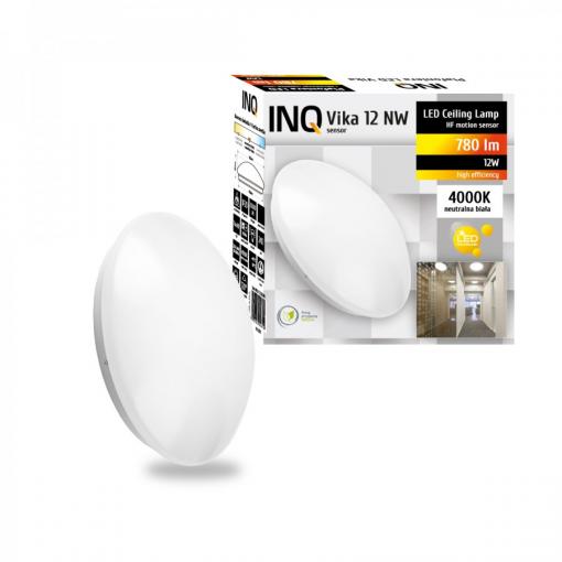 Svítidlo LED stropní VIKA Plafoniera 12W, kruhové, s  mikrovlnným pohybovým čidlem, bílé   PLC030PNW