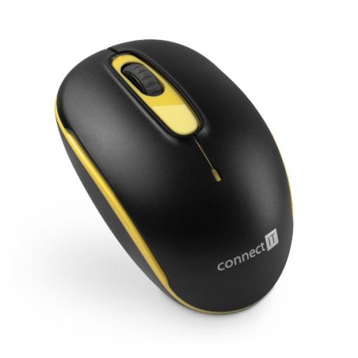 CONNECT IT bezdrátová optická myš s nano přijímačem, žlutá  CMO-1000-YL