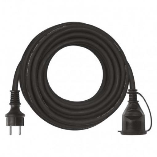 Prodlužovací přívod - spojka, 1zás. 10m, 3x1,5mm2, černá, gumový  P01710