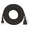 Prodlužovací přívod - spojka, 1zás. 20m, 3x1,5mm2, černá, gumový  P01720