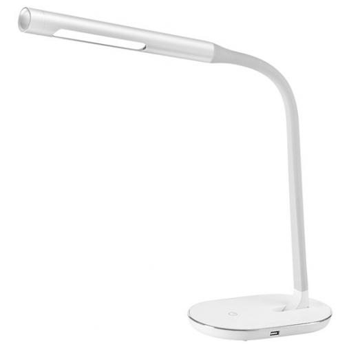 Solight LED stolní lampa dotyková, 8W, stmívatelná, 4500K, USB, bílá  WO50-W