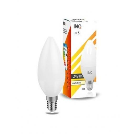 LED žárovka INQ, E14 svíč.3W B37, teplá bílá   IN149555