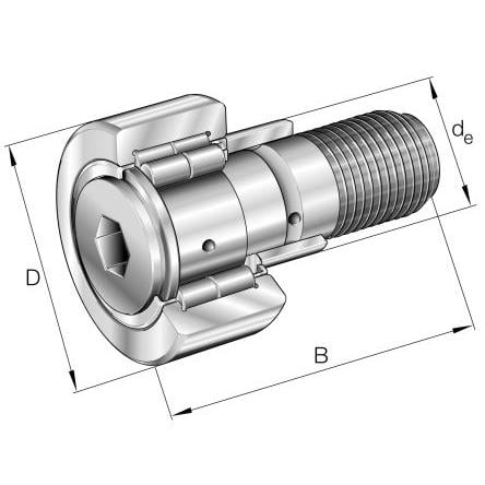 Pásový váleček, Válečkové a kluzné, Pojezdová kladka s čepem NUKRE35-A INA 16mm 35 mm