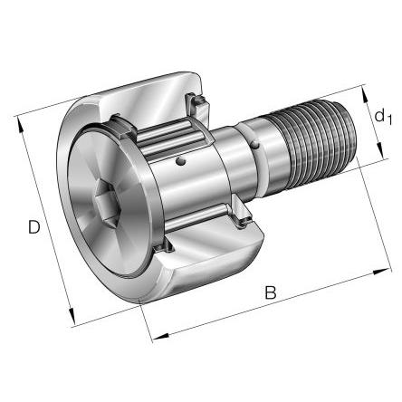 Pásový váleček, Válečkové a kluzné, Pojezdová kladka s čepem KR30-X-PP-A-NMT INA 30 mm