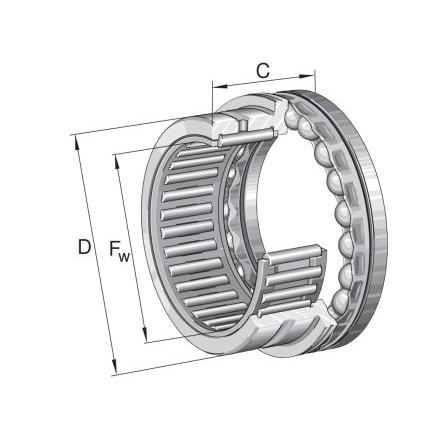 Válečkové ložisko NKX12-Z-XL INA 12 mm (vnitřní prům.) Axiální kuličkové, Jehlové ložisko 21 mm OD