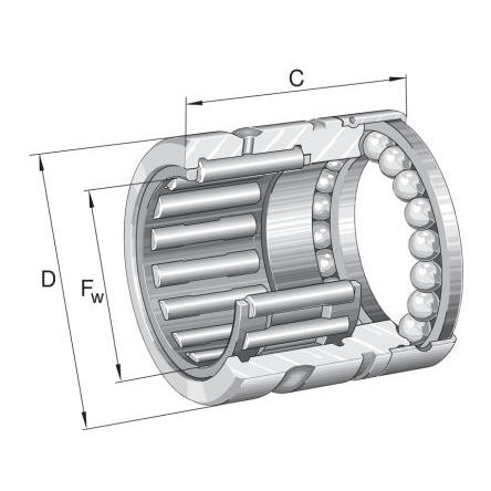 Válečkové ložisko NX10-Z-XL FAG 10 mm (vnitřní prům.) Axiální kuličkové, Jehlové ložisko 19 mm OD