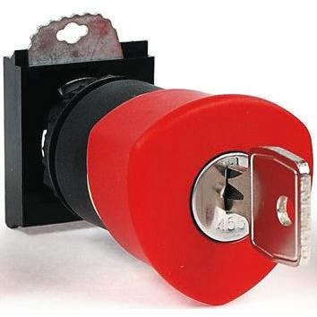 BACO Hlava tlačítka, řada: BACO Červená Resetování klíčem, průměr výřezu: 22 mm IP66