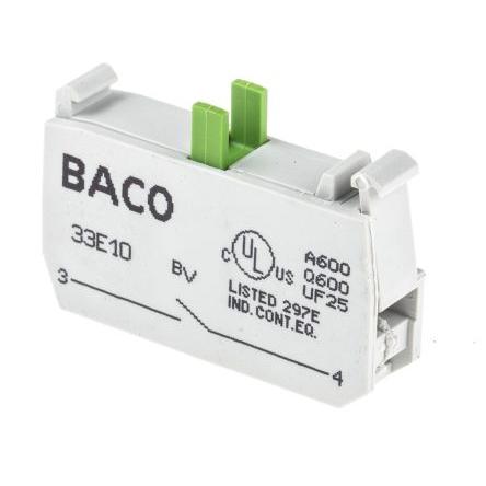 BACO Blok kontaktů, řada: BACO Blok kontaktů 1 NO 600V Šroub
