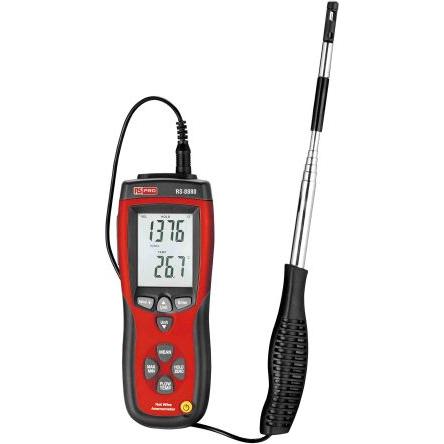 RS PRO Anemometr Průtok vzduchu, Rychlost vzduchu, Teplota, číslo modelu: DT-8880 25 m/s