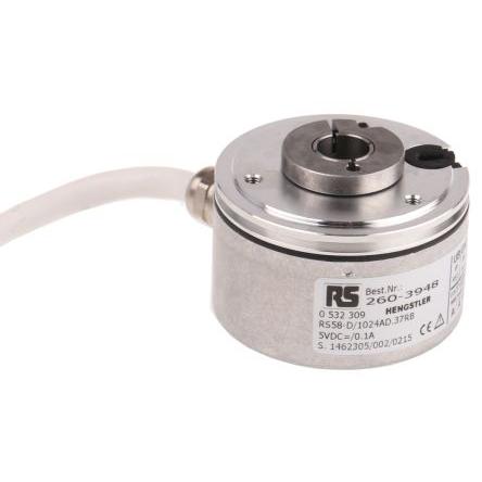 Přírůstkový kodér, řada: RI58-D Přírůstkové RS422 5V dc 6000 rpm 1024 ppr Dutý IP64, IP65 Hengstler 12 mm