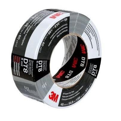 Páska na potrubí, Černá, délka: 54.8 m x 48mm x 0.2 mm DT8 3M, název: All Purpose Duct Tape DT8