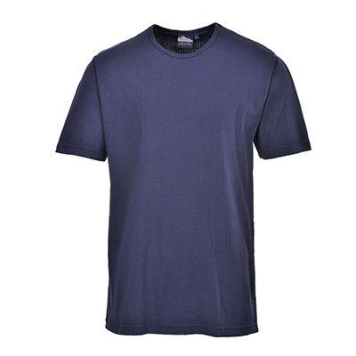 Portwest Tričko No, Tmavomodrá, Bavlna, Polyester Krátký rukáv S